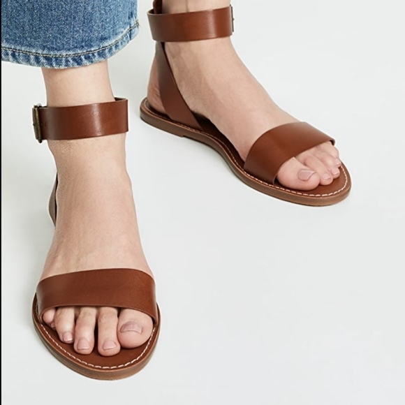 Madewell Shoes - New.MADEWELL Boardwalk Ankle Strap Sandal. Size 5.5, Color Tan